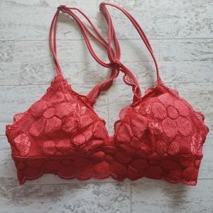 Aerie Coral Strappy Bra Extra Small